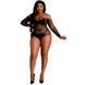 Боді Moonlight Lingerie 09 напівпрозоре, чорне, Plus Size