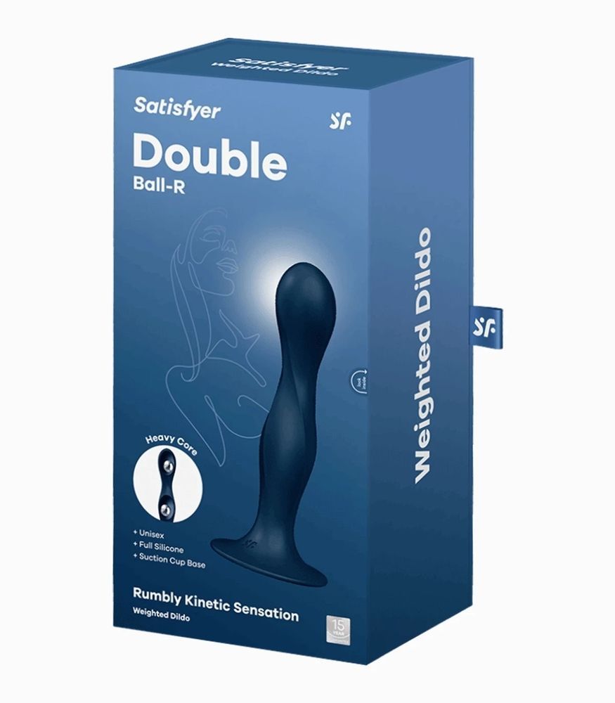 Универсальный фаллоимитатор Satisfyer Double Ball-R с 2-мя утяжеленными шариками двигающимися внутри