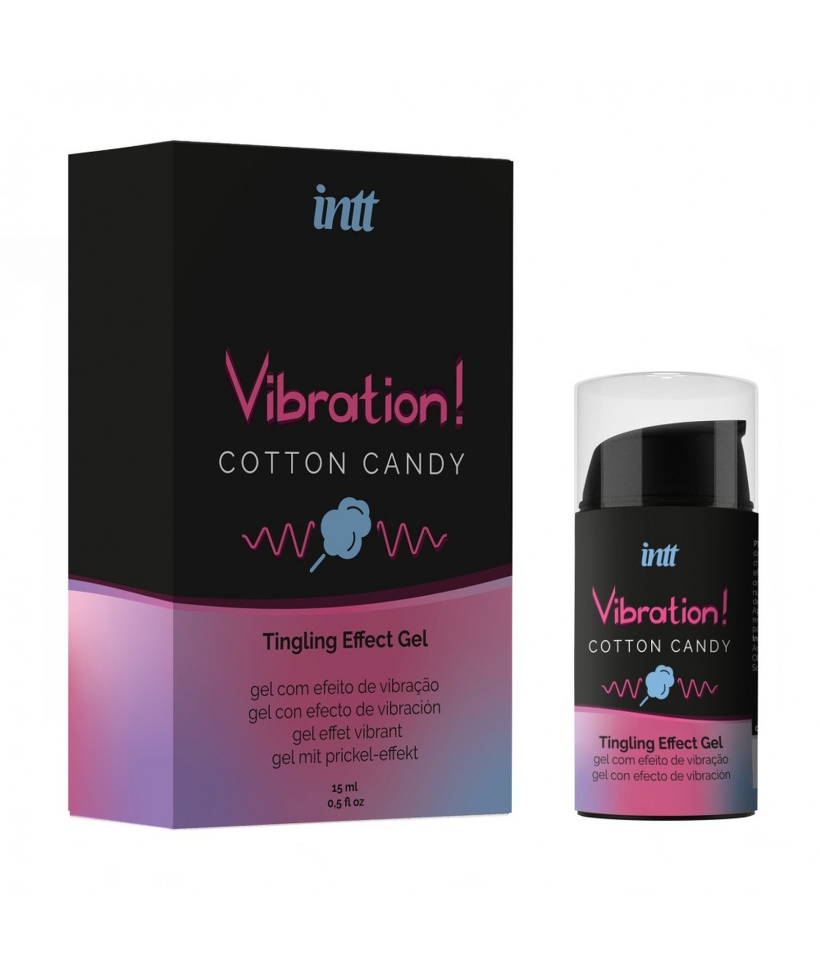 Рідкий вібратор INTT Vibration Cotton Candy зі смаком солодкої вати, 15 мл