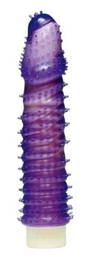 Фиолетовая насадка на член с усиками и закрытой головкой