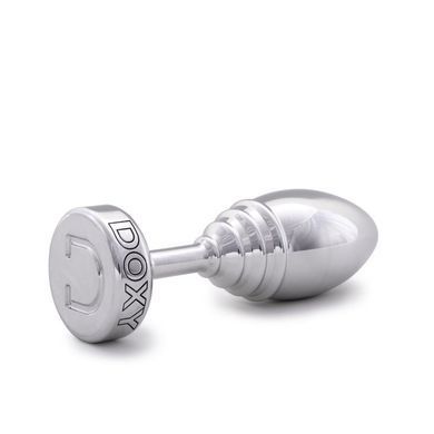 Анальна пробка ребриста Doxy Ribbed Butt Plug метал, срібляста