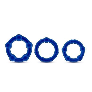 Набор эрекционных колец STAY HARD BEADED COCKRINGS BLUE