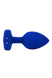 Анальная пробка с камнем и с вибрацией L/XL B-Vibe с дистанционным пультом управления, синяя