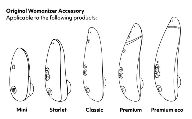 Змінні насадки Womanizer Premium, Eco, Classic, Liberty, Starlet 2, білий, розмір L