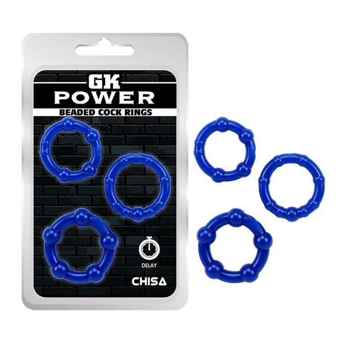 Набір&nbsp;ерекційних&nbsp;кілець&nbsp;Сhisa GK Power Stay&nbsp;Hard сині,&nbsp;3&nbsp;шт.