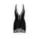 Вінілова міні-сукня L F283 Noir Handmade, з мереживом, чорна