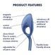 Регулируемое эрекционное кольцо Satisfyer Swordsman Camouflage с вибрацией, голубое