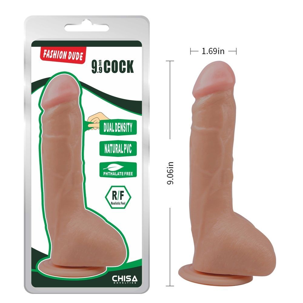 Фалоімітатор реалістичний Chisa Fashion Dude 9,9 Cock на присосці, бежевий