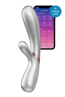 Двойной смарт вибратор с функцией нагрева Satisfyer Hot Lover, серебристый