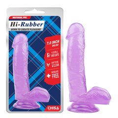 Фаллоимитатор на присоске фиолетовый Chisa Hi-Rubber 17,5*3,6 см