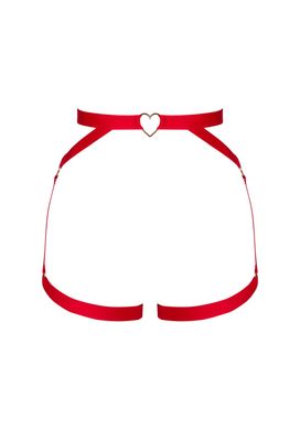 Портупея пояс Obsessive Elianes harness, красная, XS/S