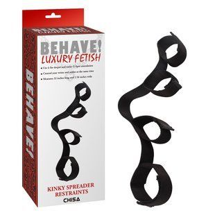 Распорка&nbsp;с&nbsp;фиксаторами&nbsp;для&nbsp;рук&nbsp;и&nbsp;ног&nbsp;Chisa Behave!&nbsp;Luxury&nbsp;Fetish, черная