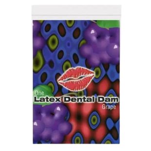 Серветка для орального сексу Grape Latex Dental Dams зі смаком винограду, 1 шт.