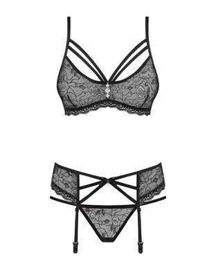 Комплект з поясом для панчох Obsessive 818-SEG-1 L/XL