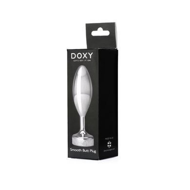 Анальна пробка металева Doxy Smooth Butt Plug, срібляста