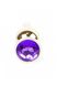 Анальная пробка с фиолетовым камнем Plug-Jewellery Gold BUTT PLUG- Purple