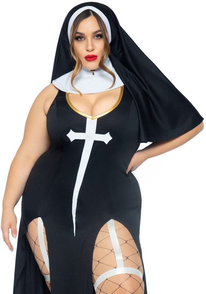 Костюм черниці Leg Avenue Sultry Sinner 1X-2X