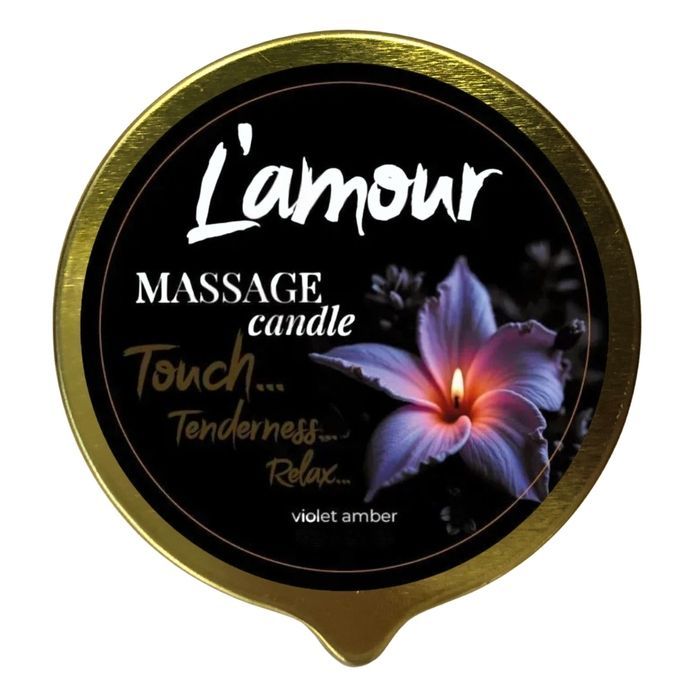 Массажная свеча L'amour Violet Amber, золотая, 70 мл