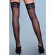 Кружевные чулки BE WICKED Lace Over It Hold-Up Stockings - Black, OS