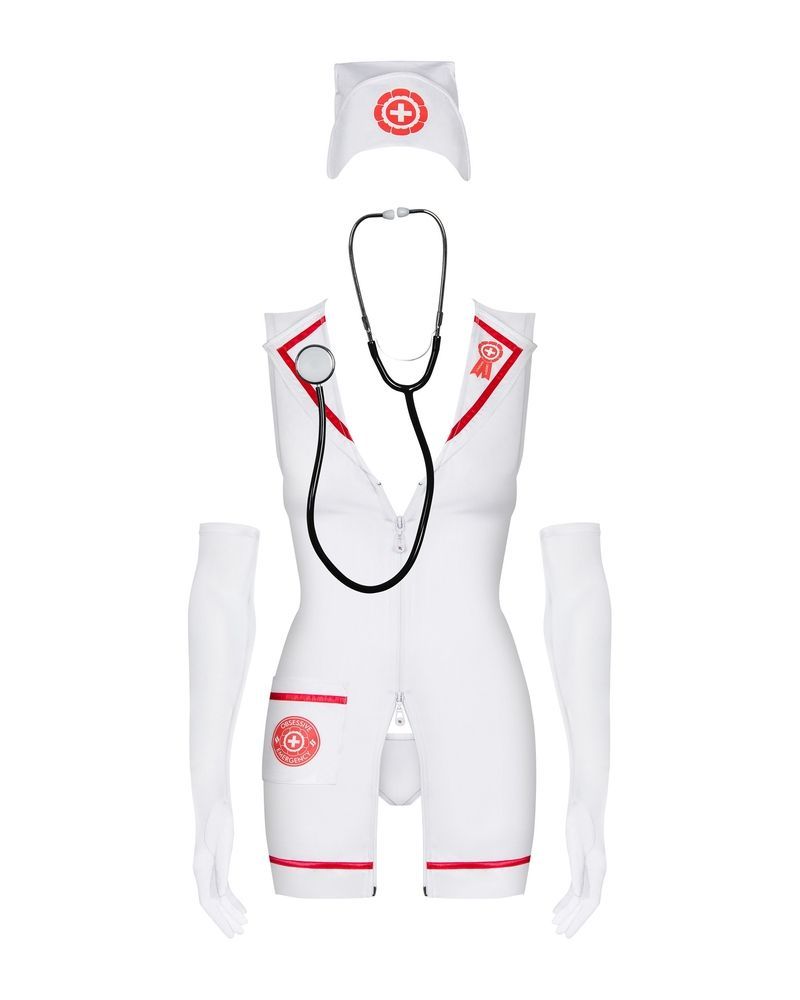 Медсестра платье + перчатки emergency dress stetoskop obsessive SM