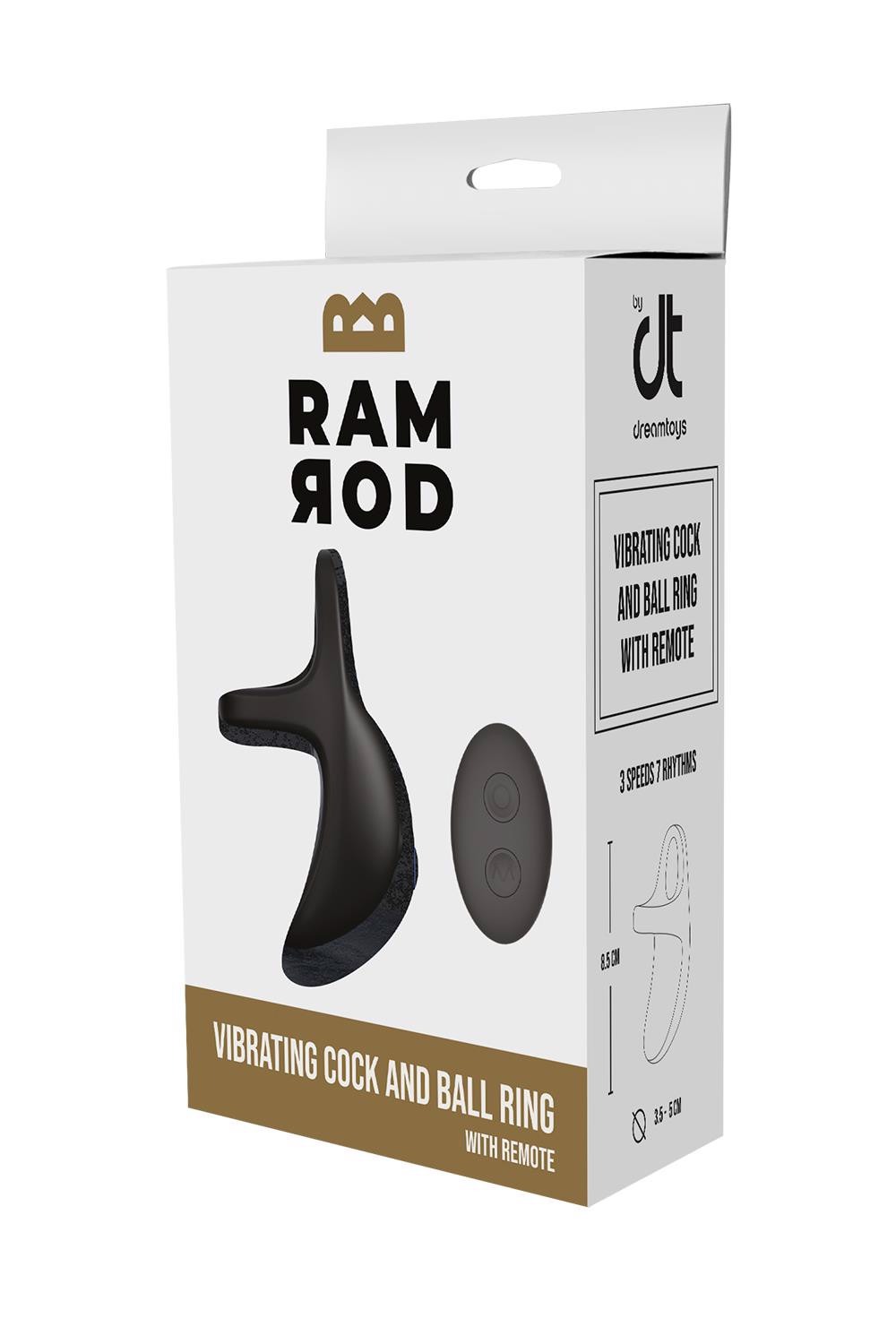 Ерекційне віброкільце Dreamtoys Ramrod з пультом, чорне