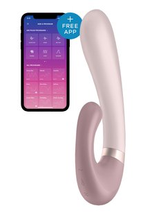 Подвійний смарт вібратор із функцією нагріву Satisfyer Heat Wave Connect App Mauve