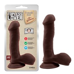 Фаллоимитатор на присоске Chis Topless Lover Brown, коричневый