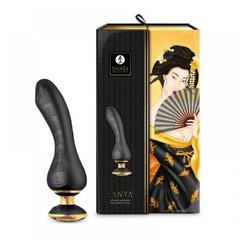 Вібратор Shunga Sanya з ручкою на підсвічуванні, чорний, 18.5 см х 3.8 см