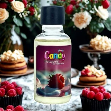 Масажна олія Candy Massage Oil Sexy Raspberry з ароматом малини, 50 мл