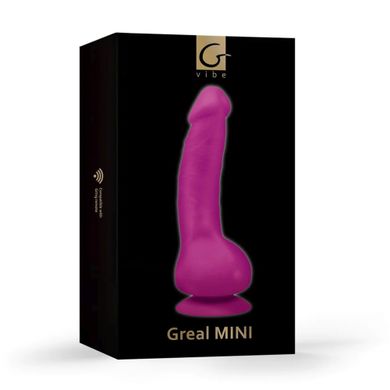 Вібратор реалістичний на присосці Greal Mini Gvibe, фіолетовий, 18 х 3 см