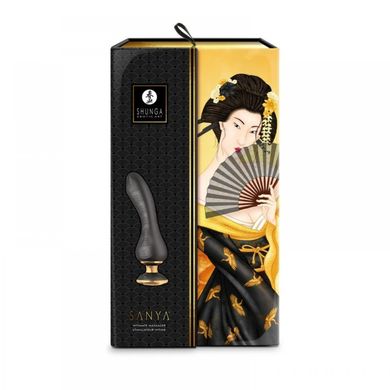 Вибратор Shunga Sanya с ручкой на подсветке, черный, 18.5 см х 3.8 см