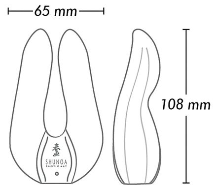 Клиторальный вибратор Shunga Aiko черного цвета, 10.5 см х 6.5 см