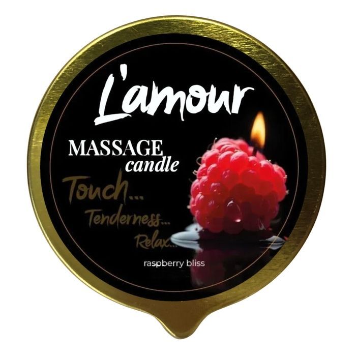 Массажная свеча L&rsquo;amour Raspberry Bliss, золотая, 70 мл