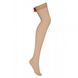 Панчохи червоний бант Obsessive S808 stockings beige L / XL, Бежевый; телесный, L/XL