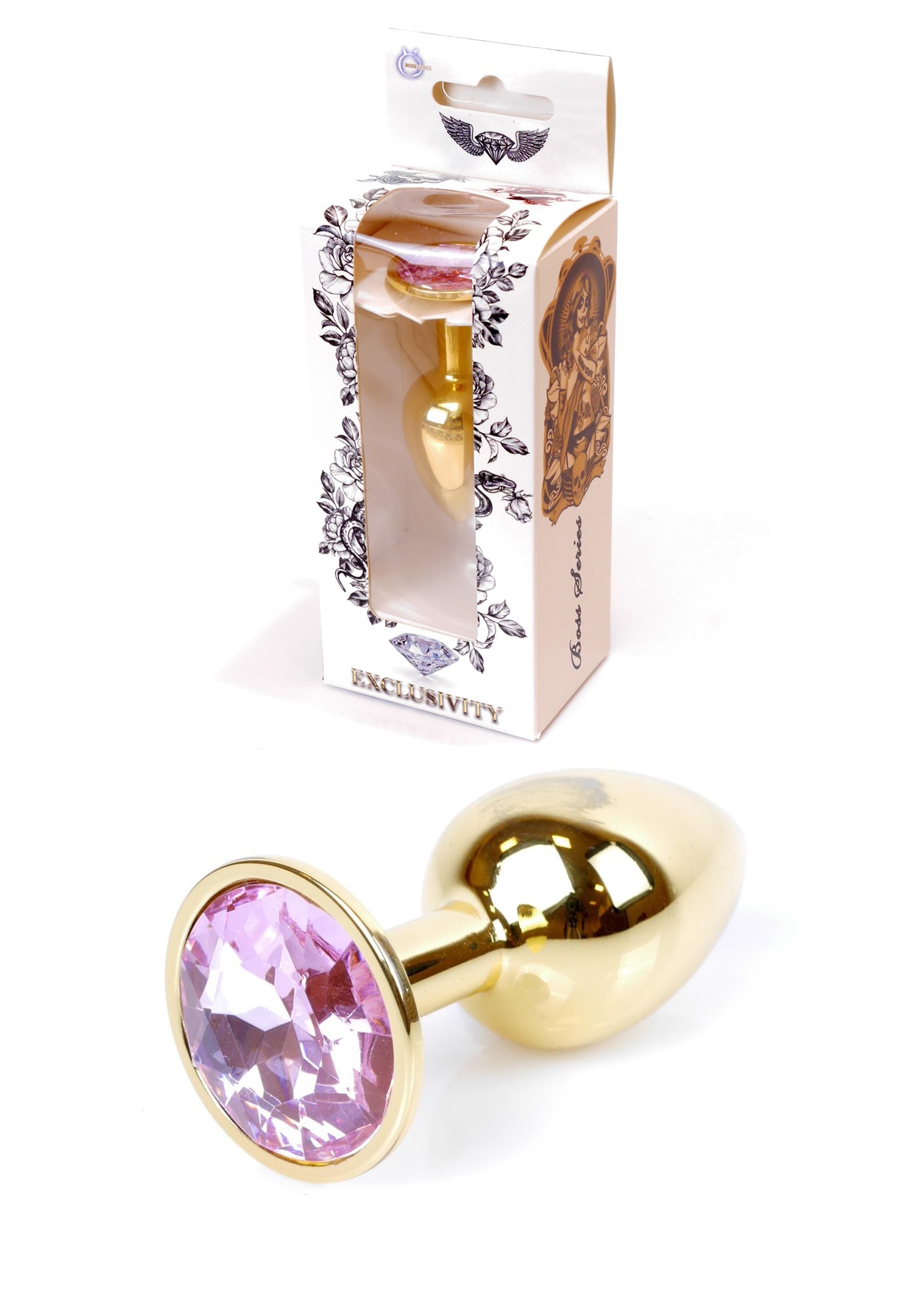 Анальна пробка з каменем Plug-Jewellery Gold PLUG-Rose S