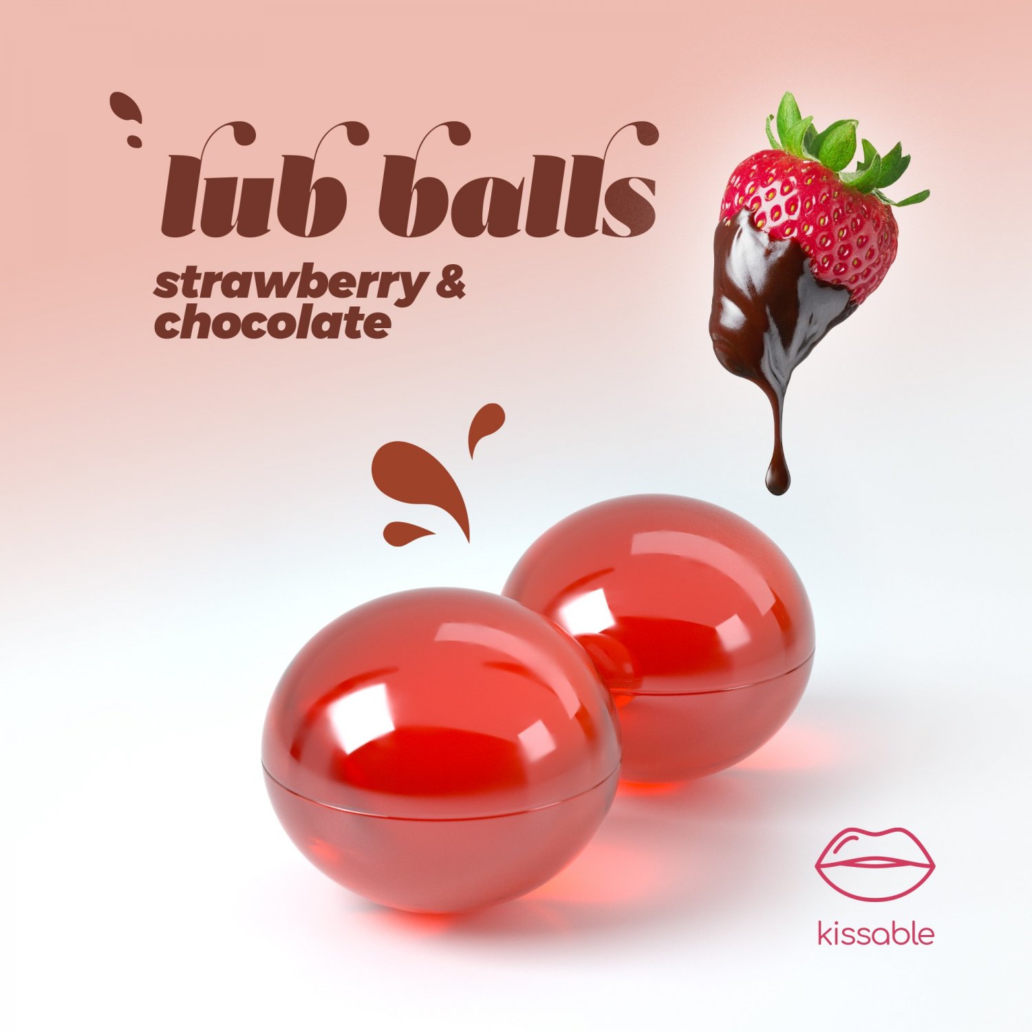 Бразильські вибухові кульки для масажу Crushious Lub Balls зі смаком полуниці та шоколаду