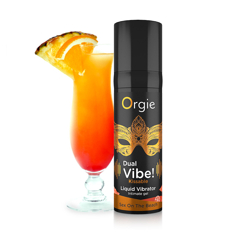 Рідкий вібратор зі смаком коктейлю СЕКС НА ПЛЯЖІ Orgie DUAL VIBE!, 15 мл