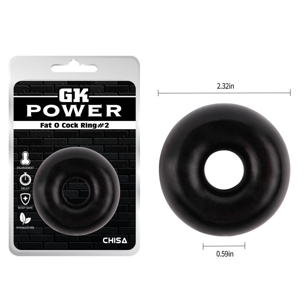 Эрекционное&nbsp;кольцо&nbsp;Chisa GK Power Fat&nbsp;O&nbsp;Cock&nbsp;Ring&nbsp;#&nbsp;2, черное