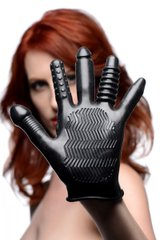 Текстурированная перчатка для стимуляции Master Series, черная, One Size