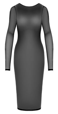 Сукня напівпрозора Cottelli, з блискавкою, чорна, розмір S