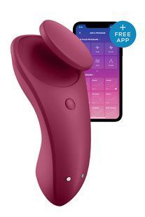 Вибратор в трусики с функцией управления смартфоном Satisfyer Sexy Secret красный