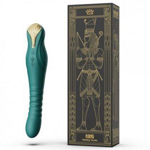Вібромасажер з фрикціями і управлінням зі смартфона ZALO KING, Turquoise Green