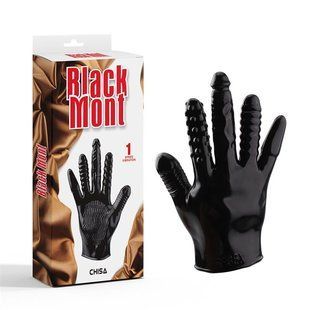 Перчатка рельефная Chisa Black Mont для мастурбации и секса, черная