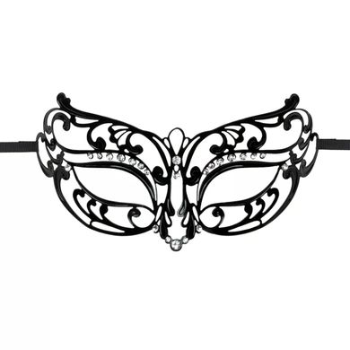 Венеціанська маска Easytoys, металева, зі стразами, чорна