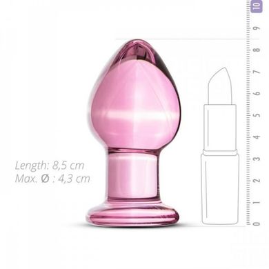 Пробка стекло розовая Gildo Pink Glass Buttplug No. 26