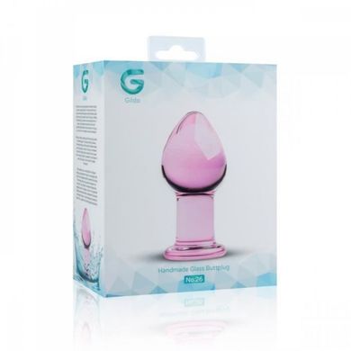 Пробка скло рожева Gildo Pink Glass buttplug No. 26, Рожевий
