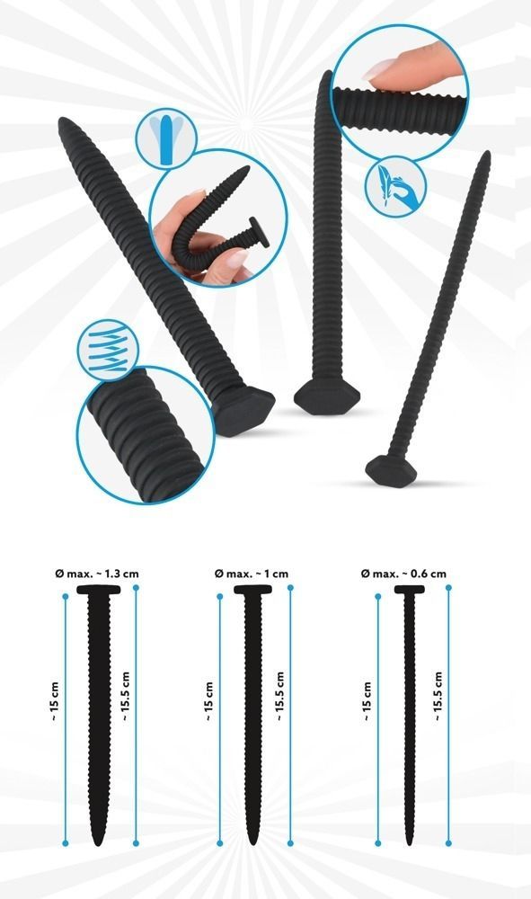 Набор стимуляторов уретры You2Toys Screw Dilator Set черные