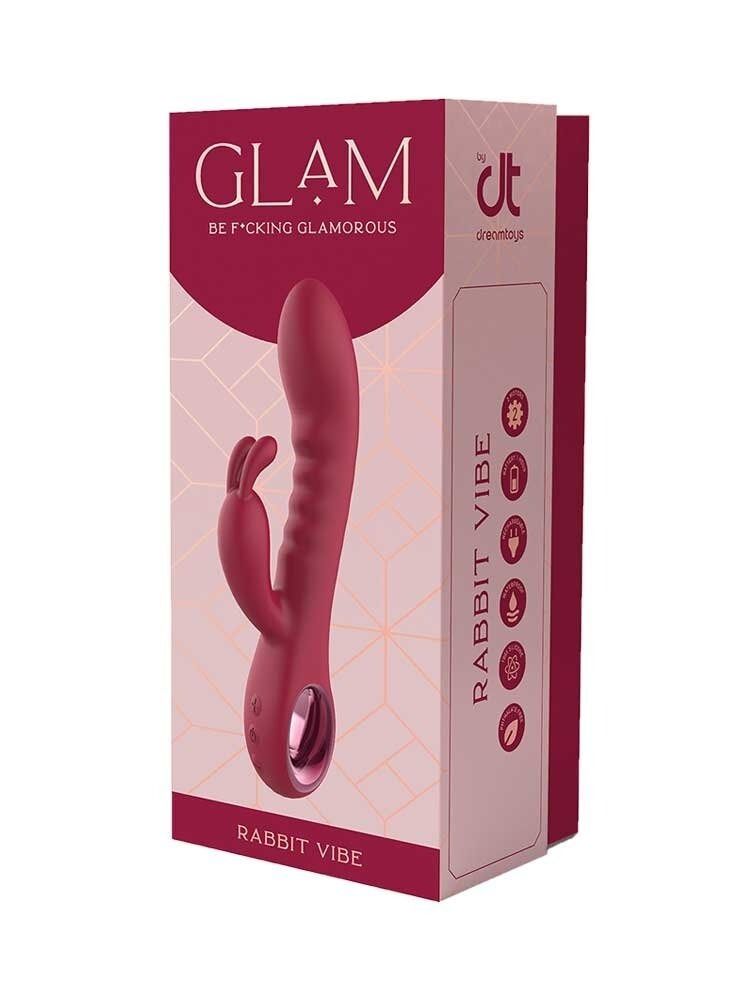 Вибратор кролик рельефный Dream Toys Glam Rabbit Vibe, красный