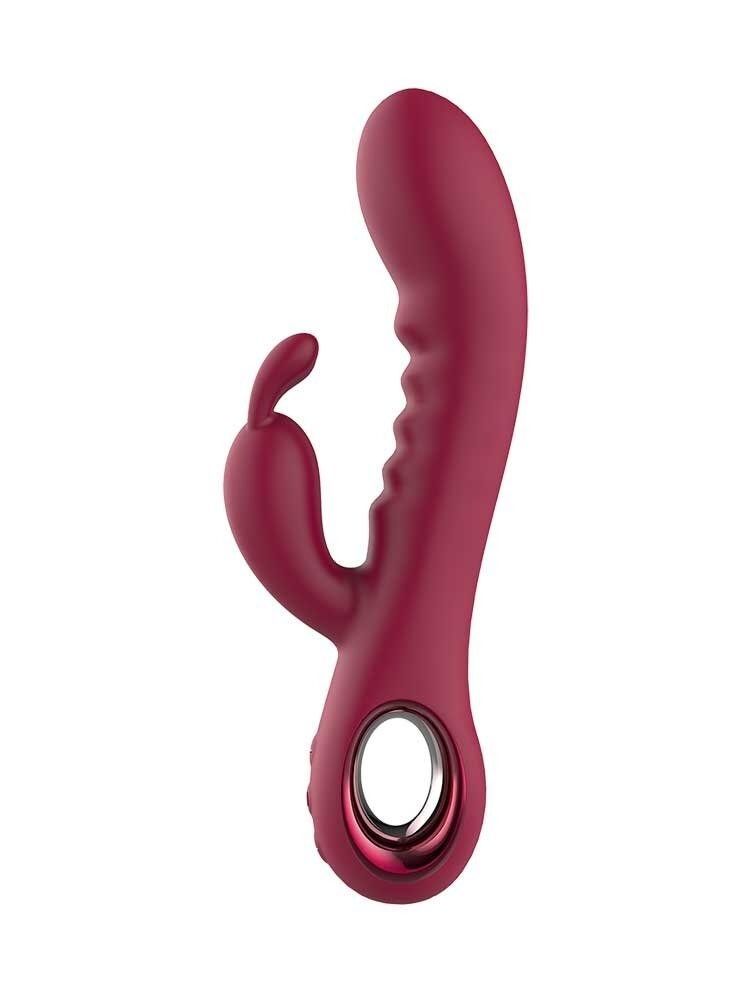 Вибратор кролик рельефный Dream Toys Glam Rabbit Vibe, красный