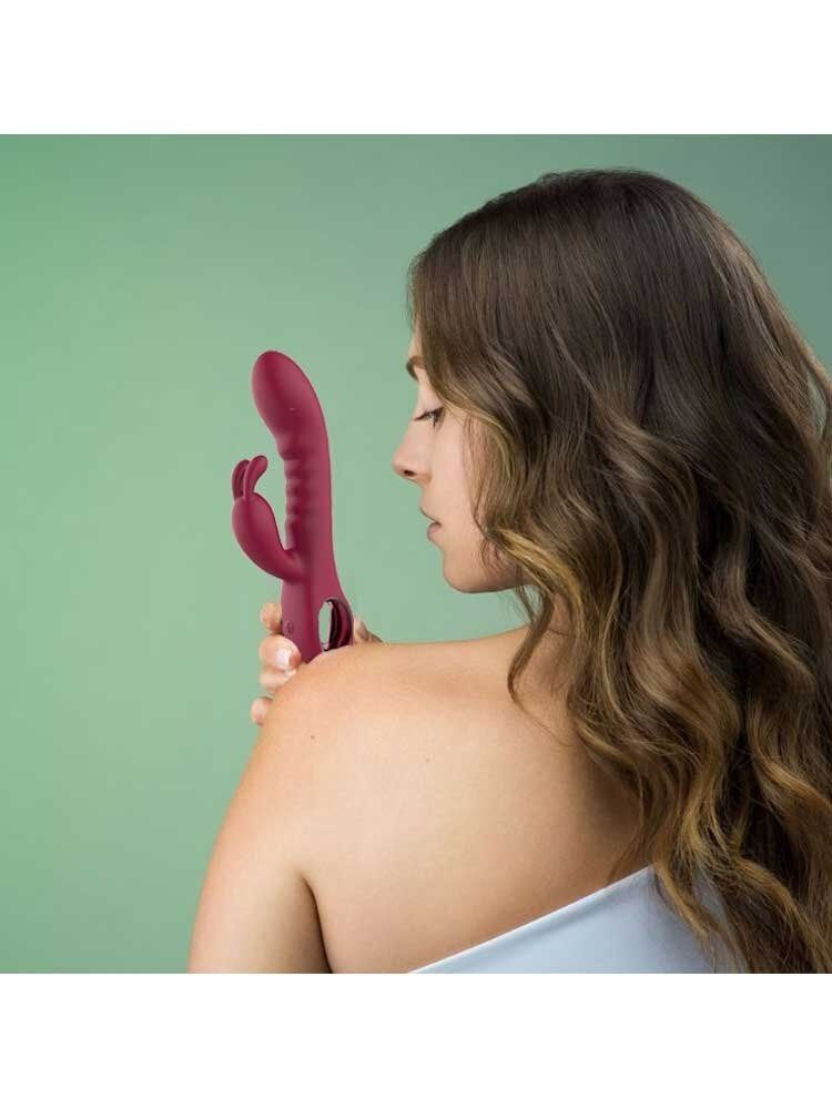 Вибратор кролик рельефный Dream Toys Glam Rabbit Vibe, красный